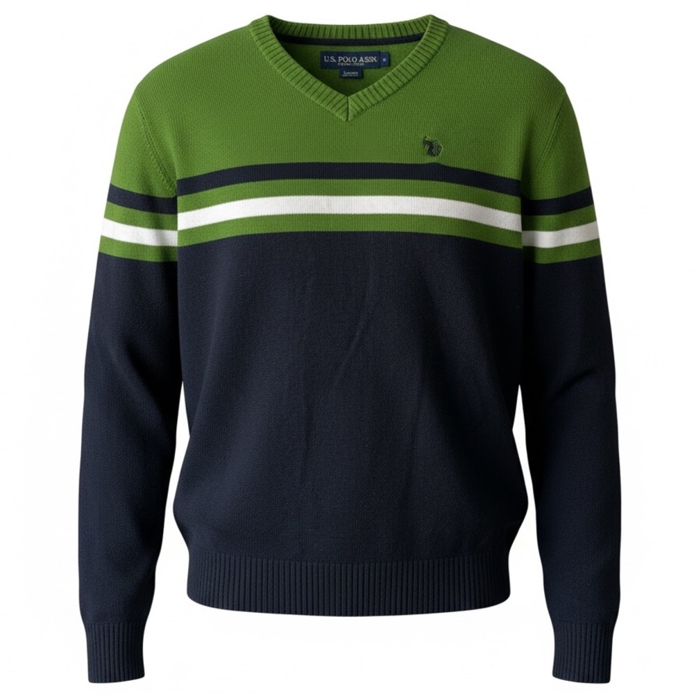 Polo by Ralph Lauren Men's Green and Black Sweater